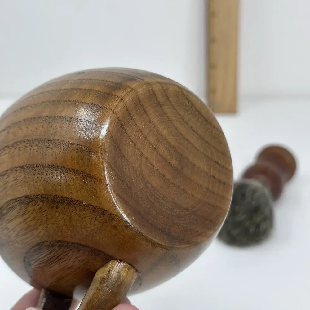 Grandslam Hardwood Shaving Cup And Bristle Brush